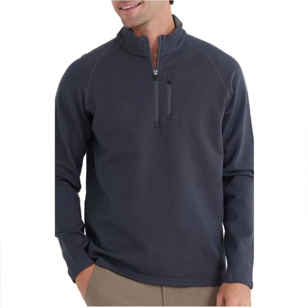 Free Fly | Bamboo Heritage Fleece Quarter Zip | Graphite | Men’s Size‎ Small